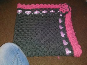 Granny square blanket created and photographed by the author.